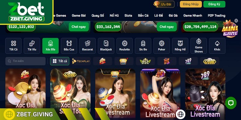 Casino Zbet Evolution có nhiều game cho bạn chinh phục